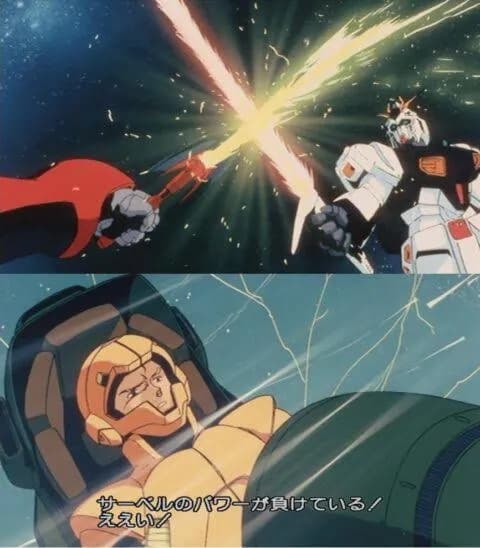 ジ・O「動かん」　サザビー「パワーダウンっすわ」　←あのさぁ😅