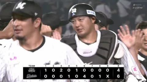 8月30日　ロッテ６－４ソフトバンク　3点ビハインドから小川ら3本の適時打で試合をひっくり返し見事逆転勝利！