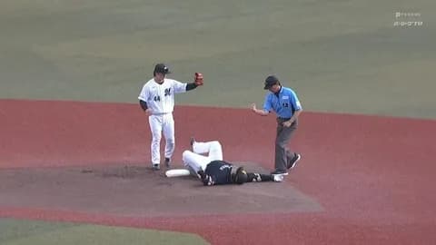 西川史礁、好返球！2ベースを防ぐファインプレー！！