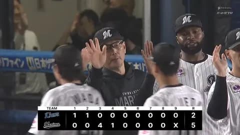 4月23日　ロッテ５－２西武　先発種市が7回2失点の好投で今季2勝目！打線は3回の集中打で見事逆転し連勝！