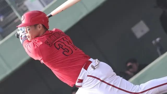 カープ坂倉、今週の1軍昇格は見送りか。2軍戦マツダスタジアムに姿を見せる