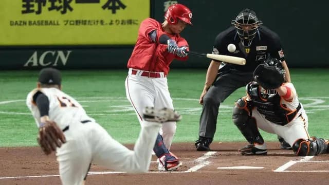 カープが巨人田中将大から5連打で3得点！坂倉ファビアン菊池3連続タイムリー！打者一巡の猛攻で先制攻撃