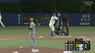 【中日対阪神5回戦】中日、4回裏に高橋周平のツーベースで同点に追いつく！当初ホームラン判定もリクエストで覆りツーベースに