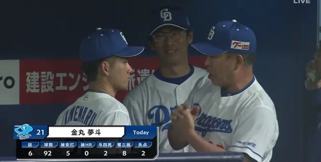 中日ドラ1金丸　デビュー戦は6回2失点　プロ初勝利お預け