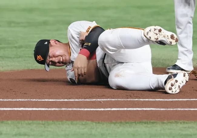 巨人、負傷の岡本和真は左肘筋損傷