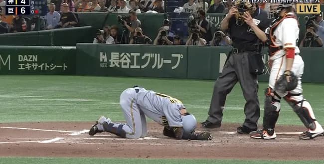 阪神・中野が巨人・高梨から死球受け球場に怒号飛び交う　阿部監督は藤川監督に謝罪