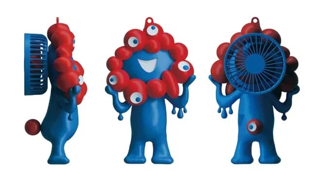 【画像】ミャクミャク、ハンディファンになる。これで万博の暑さ問題解消！