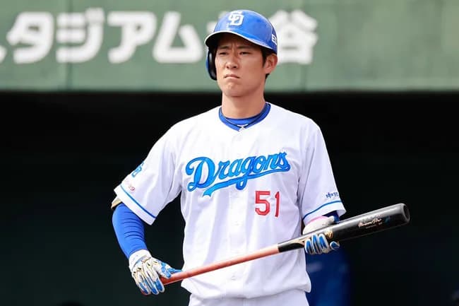 上林 誠知(ﾁｭ)　率.284 本5 点19 盗7 OPS.786