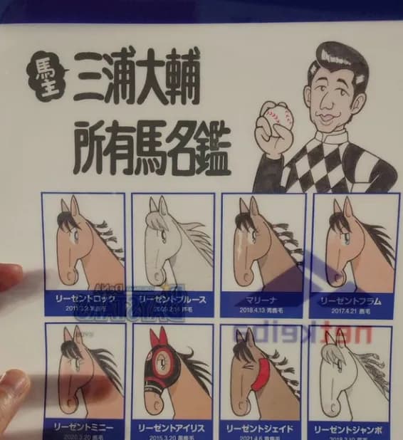 5月20日(火)～5月22日(木)ハマスタ先着810名配布　よしだみほ氏デザイン『三浦大輔オーナー所有馬一覧クリアファイル』が欲しくなると話題に