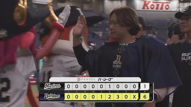 【オリックス対ロッテ6回戦】オリックス・宮城が苦手ロッテから６１９日ぶり勝利！８回１失点で３勝目　チームは今季４度目の３連勝、対ロッテ開幕６連勝