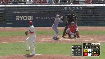 【広島対阪神11回戦】阪神、５回表２アウト一塁から木浪のタイムリーツーベースで１点先制！！！！！！！！！！！！