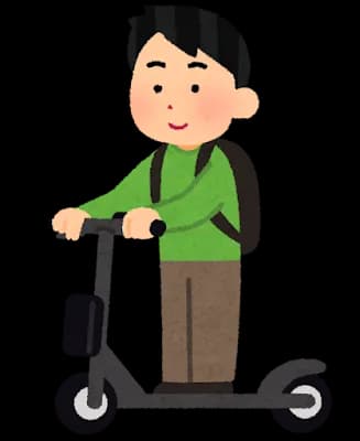 【電動キックボード】スーツケースをイス代わりにしてLUUPを運転する男性が目撃される　企業側「道交法違反、絶対にやめて」