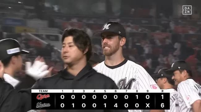 【ロッテ対広島1回戦】ロッテが６－１で広島に快勝し連敗３でストップ！サモンズ七回までノーノーの快投！打線も六回に安田、佐藤、友杉が３連続適時打！広島は連勝３でストップ