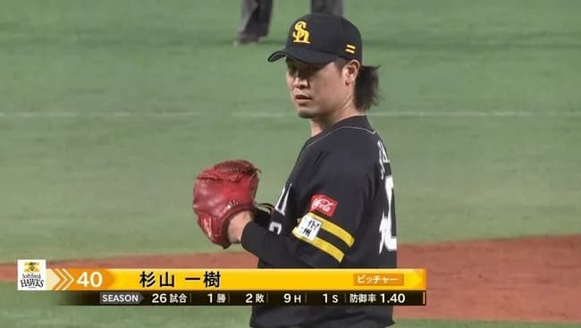 【朗報】SB新守護神候補杉山、6球で最終回をピシャリと閉める