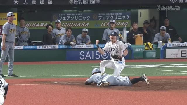 佐藤輝明、満塁の1塁ランナーで痛恨の牽制死！ｗｗｗｗ