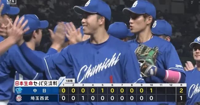中日、借金完済に王手！延長戦で岡林が決勝打　金丸は七回途中１失点の好投もプロ初勝利ならず