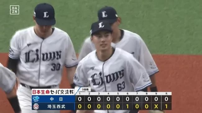 【西武対中日3回戦】西武が１－０で中日に勝利し２カード連続勝ち越し！長谷川が２戦連続決勝打！甲斐野が連続ＨＰの球団最長記録樹立！中日は両リーグ最多タイ１４度目完封負け
