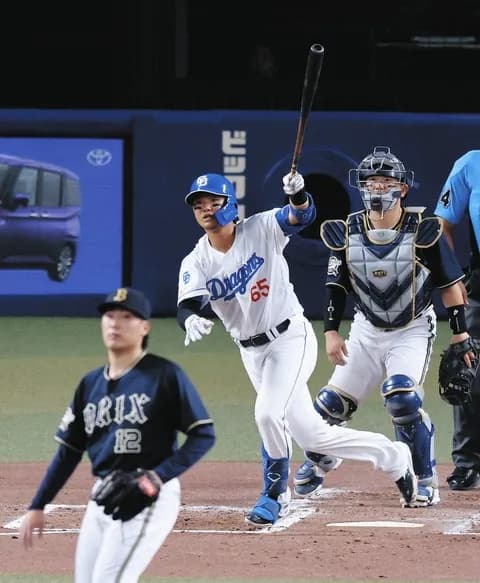 中日・佐藤龍世　『犠飛　四球　一ゴロ　二塁打』