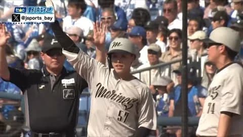 小川龍成タイムリーで本日猛打賞！ロッテ打線、野手全員安打の猛攻！