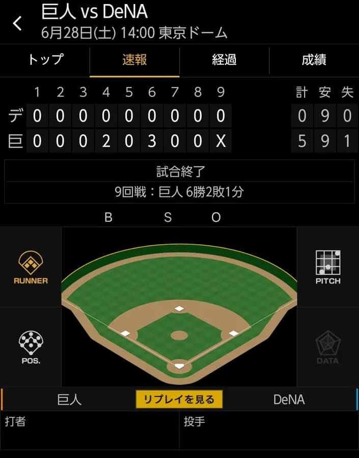 ベイスターズ 0－5ジャイアンツ　先発バウアー6回途中5失点　打線は2試合連続完封負け
