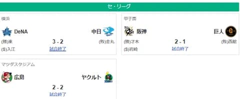 7/1　セ順位　神====広-巨=De===中=========ヤ