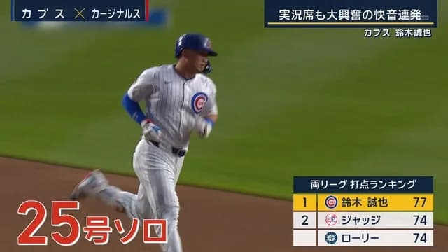 鈴木誠也、サミー・ソーサ以来の記録を達成する