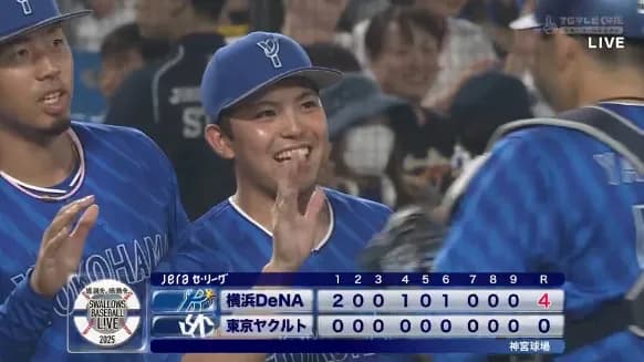 ベイスターズ 4－0 スワローズ　佐野東関根のタイムリーなど4得点　東7回無失点の好投で今季8勝目！