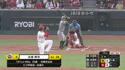 【広島対阪神14回戦】阪神・佐藤輝明、広島・大瀬良から第２２号先制ソロホームラン！！！！！！！！！！！！！！！！