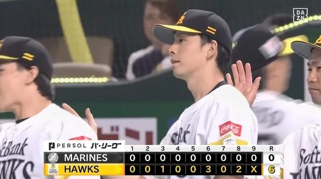 【ソフトバンク対ロッテ13回戦】ソフトバンクが６－０でロッテに勝利し３連勝！今季最多タイ貯金１４！大関８回０封で７勝目！山川がダメ押し１４号！ロッテは１８度目の完封負け