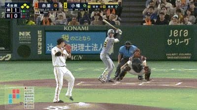 【巨人対阪神16回戦】阪神、4回表1アウト満塁から小幡の犠牲フライで点追加！リードを2点に広げる！！！！！！！！！！！！！