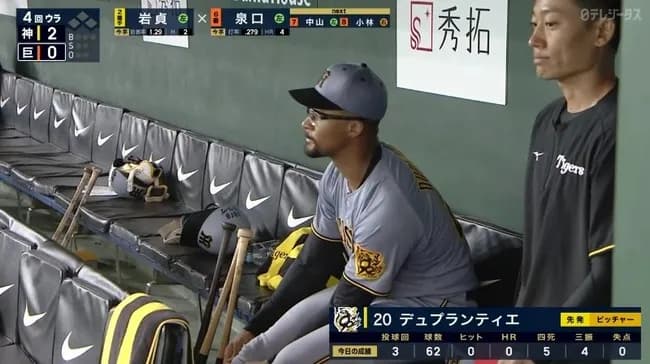 【巨人対阪神17回戦】阪神・藤川監督　デュプランティエを３回無安打無失点で交代　５四死球の制球難、６２球で決断