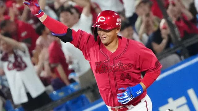 カープ林晃汰(ウHR王)、昇格後3安打2発4打点！｢気持ちの面で余裕が出た」