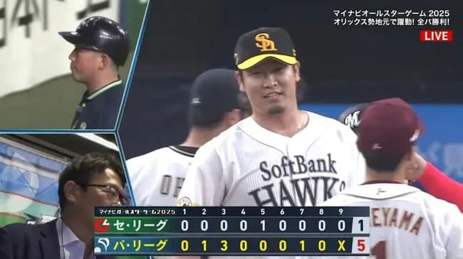 【オールスター2025第1戦】オールスター第1戦はパ・リーグが5ー1で快勝！頓宮裕真の豪快3ラン　新庄監督はガチャポン打順考案にサングラス電飾で盛り上げる