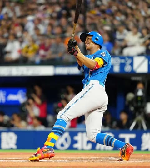【オールスター】日本ハム万波中正が超遅球打ち！全セ村上頌樹の59キロを左中間二塁打に