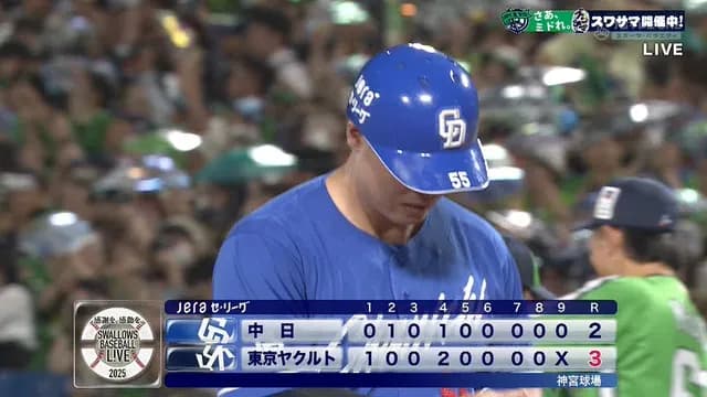 中日、7連勝 → 4連敗