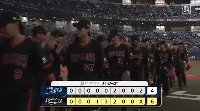 【オリックス対西武15回戦】オリックスが６－４で西武に勝利し連敗６でストップ！宮城大弥が６回２失点で７０日ぶり４勝目！西武は連勝ならず最多タイ借金５