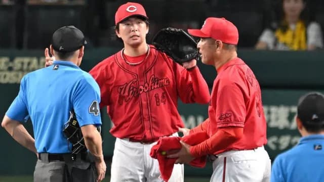 カープ大瀬良が緊急降板。一度マウンドに戻るも再度ベンチに下がるアクシデント