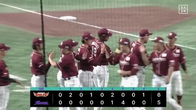 【ロッテ対楽天16回戦】楽天が今季最多の１試合４発が飛び出し５連勝！一時追いつかれるも９回に村林一輝が決勝犠飛！