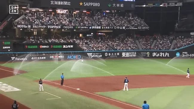 【日本ハム対ソフトバンク16回戦】エスコン騒然　試合中にスプリンクラーが誤作動