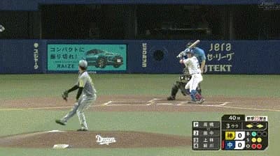 【中日対阪神13回戦】中日、３回裏２アウト一三塁から田中幹也のタイムリーツーベースで２点先制！！！！！！！！！！！！！！