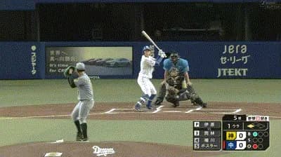 【中日対阪神16回戦】中日、初回１アウト三塁から岡林の内野ゴロの間に三塁ランナーが生還し先制！！！！！