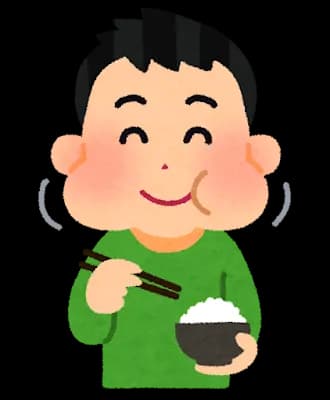 ワイ上級とれたてのお米を食べる