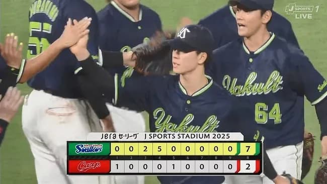 【広島対ヤクルト16回戦】ヤクルトが７－２で広島に勝利し２カード連続勝ち越し！５位中日と４差！オスナ決勝打！村上７号３ラン！奥川７回途中２失点４勝目！