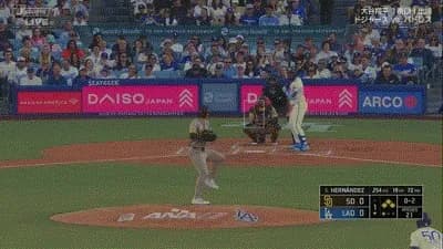 ドジャース、初回にテオスカー・ヘルナンデスの犠牲フライで先制！！！！！！！