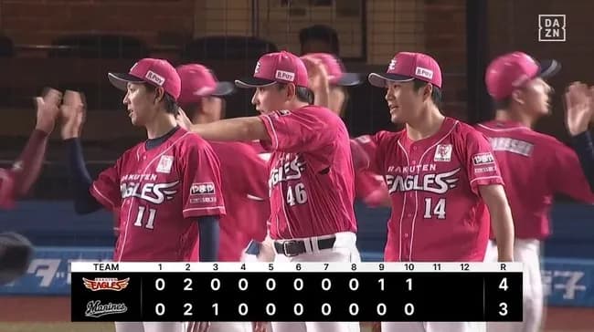 【ロッテ対楽天17回戦】楽天が４－３でロッテとの延長戦を制し連敗２でストップ！３位オリに２差！延長１０回に代打の渡辺佳明が決勝犠飛！
