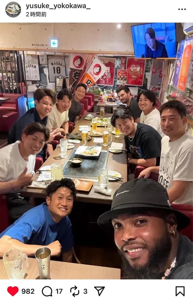 【画像】藤浪晋太郎、阪神のメンツと食事へ行く