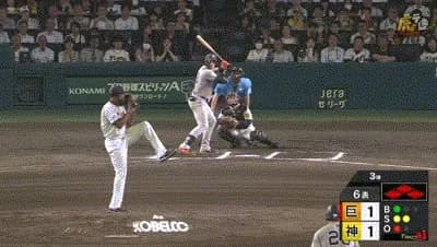【阪神対巨人22回戦】巨人、６回表１アウト満塁からキャベッジの走者一掃タイムリーツーベースで勝ち越し！！！！！！！！！！！！！！！