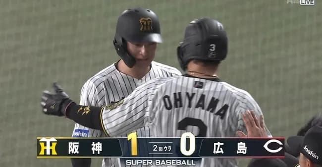 今日勝てば優勝決定の阪神、髙寺の犠牲フライで先制！！