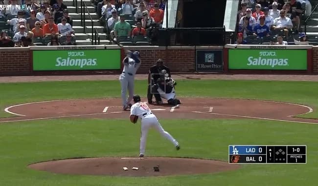 大谷、若干変な球をホームランにする