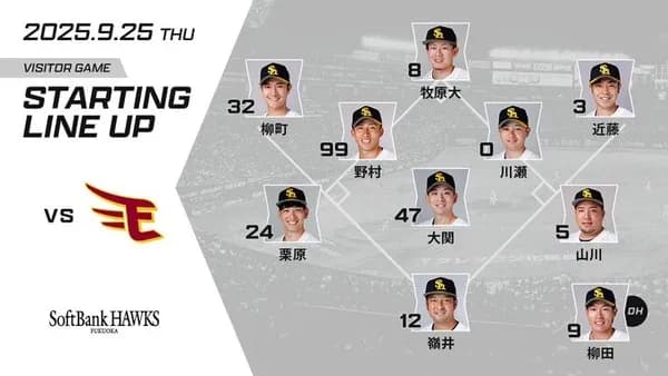 4番山川穂高　久々に柳田近藤山川が揃う